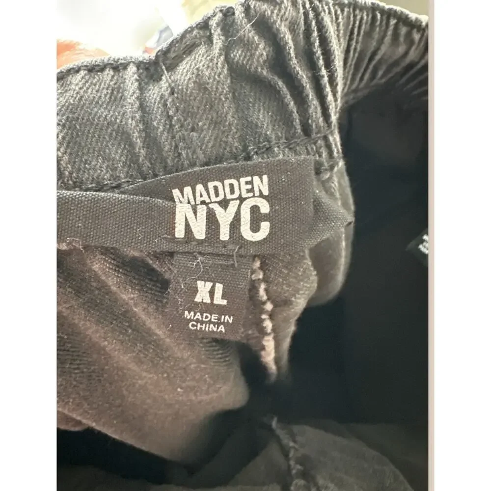 NWT Madden NYC High Rise Skater Jean Cargo Relaxed Fit Women's XL Dark Wash - Picture 5 of 9
